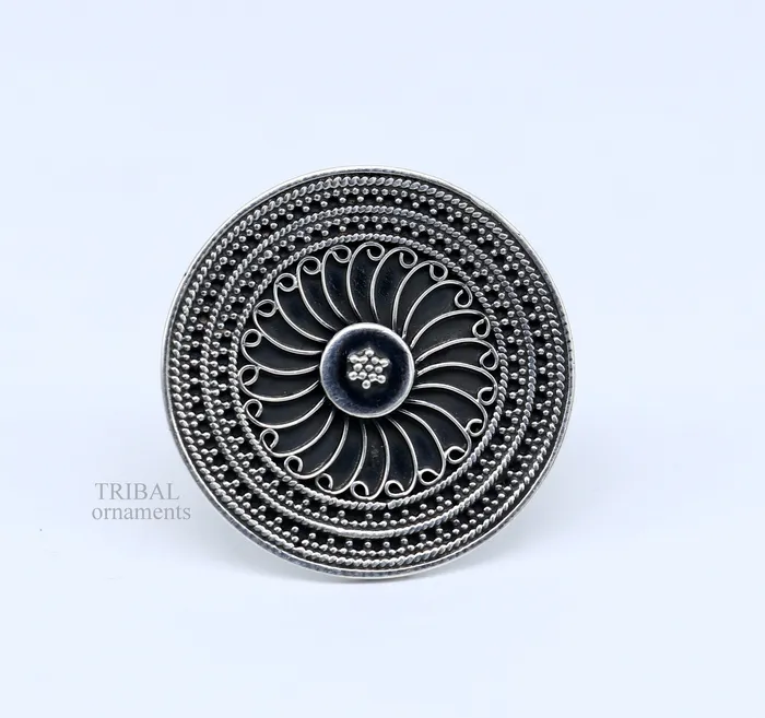 TRIBAL ORNAMENTS Rings 925 sterling solid silver fabulous craftsmanship vintage antique design tribal adjustable ring band for women from Rajasthan India ring487
