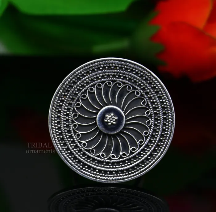 TRIBAL ORNAMENTS Rings 925 sterling solid silver fabulous craftsmanship vintage antique design tribal adjustable ring band for women from Rajasthan India ring487