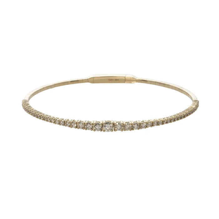 125ctw Graduated Diamond 14K Yellow Gold Flex Bangle Croghans PreStyled Sets 125ctw Graduated Diamond 14K Yellow Gold Flex Bangle Croghans PreStyled Sets
