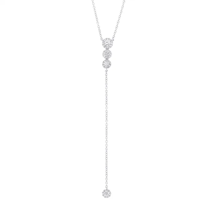 14K White Gold Diamond Lariat Necklace Meierotto Jewelers Necklaces