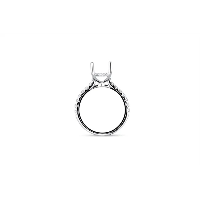 14K White Gold Semi Mount Diamond Ring with Hidden Halo in Head Engagement Collections Rings 14K White Gold Semi Mount Diamond Ring with Hidden Halo in Head Engagement Collections Rings