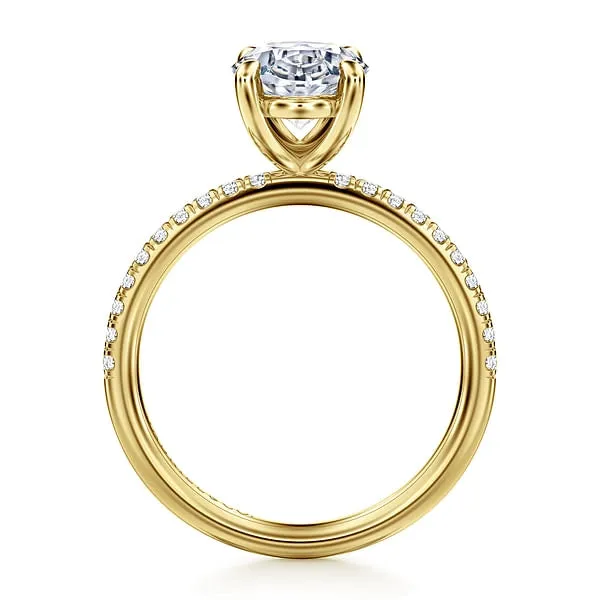 14K Yellow Gold Diamond Semimount Ring Gabriel Co Rings