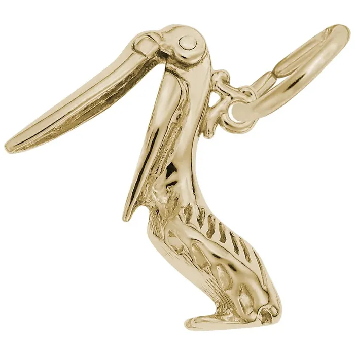 14K Yellow Gold Pelican Charm Croghans Charm Necklaces