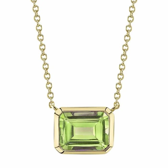 14K Yellow Gold Peridot Necklace Meierotto Jewelers Necklaces
