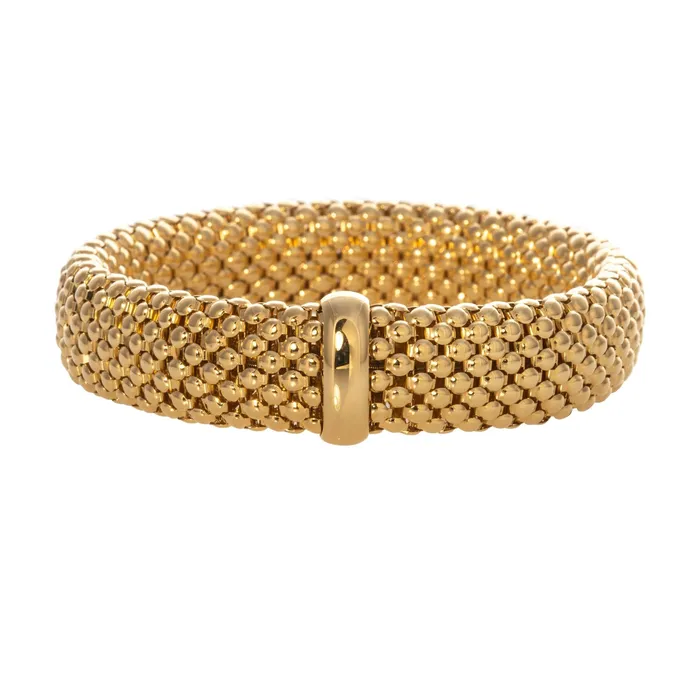 18K Yellow Gold Italian Mesh Stretch Bracelet Croghans Bracelets