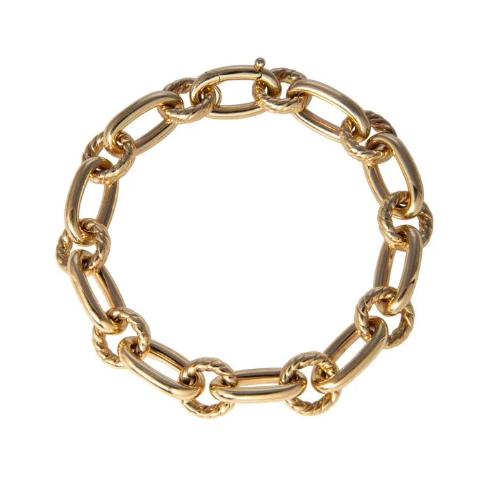 Bracelets Croghans 14K Yellow Gold Italian Rope Polished Link Bracelet