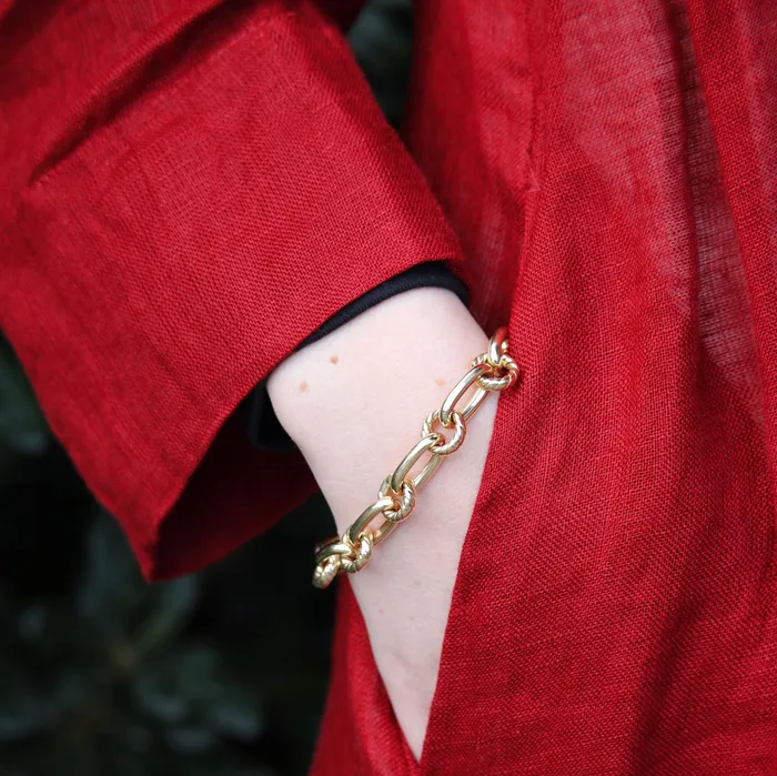 Bracelets Croghans 14K Yellow Gold Italian Rope Polished Link Bracelet
