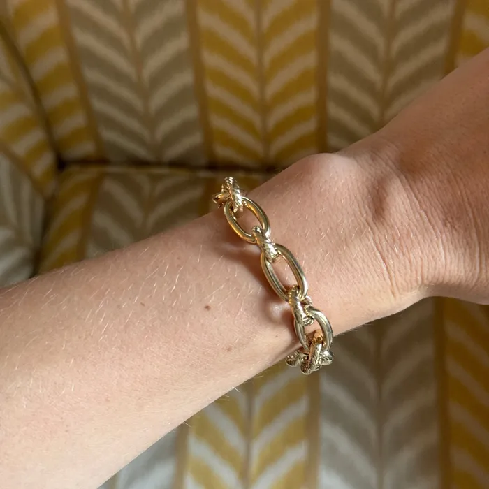Bracelets Croghans 14K Yellow Gold Italian Rope Polished Link Bracelet