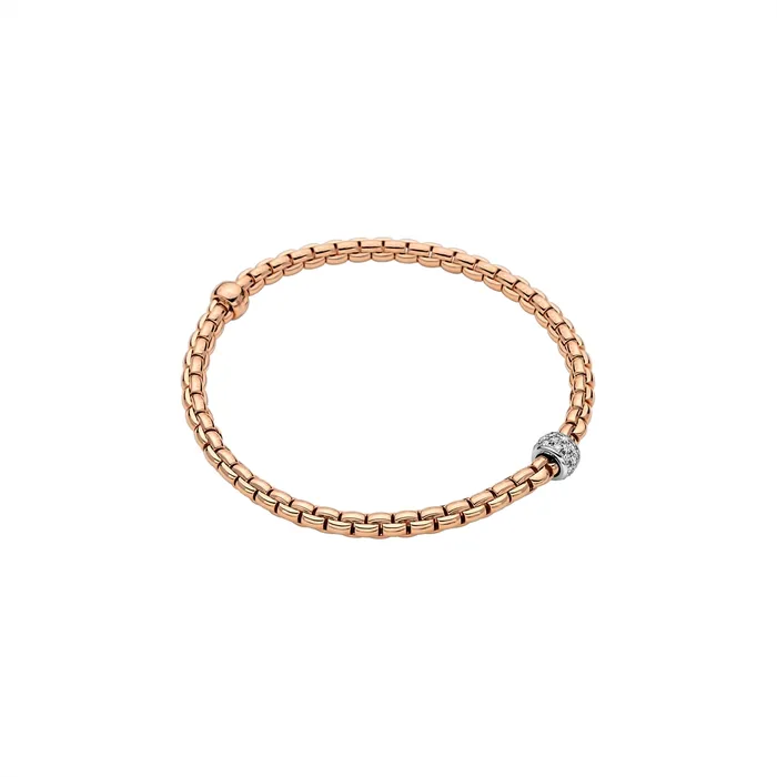 Bracelets Fope 18K Rose Gold Eka Tiny Collection Diamond Bracelet Large Size FOPE Bracelets Fope 18K Rose Gold Eka Tiny Collection Diamond Bracelet Large Size FOPE