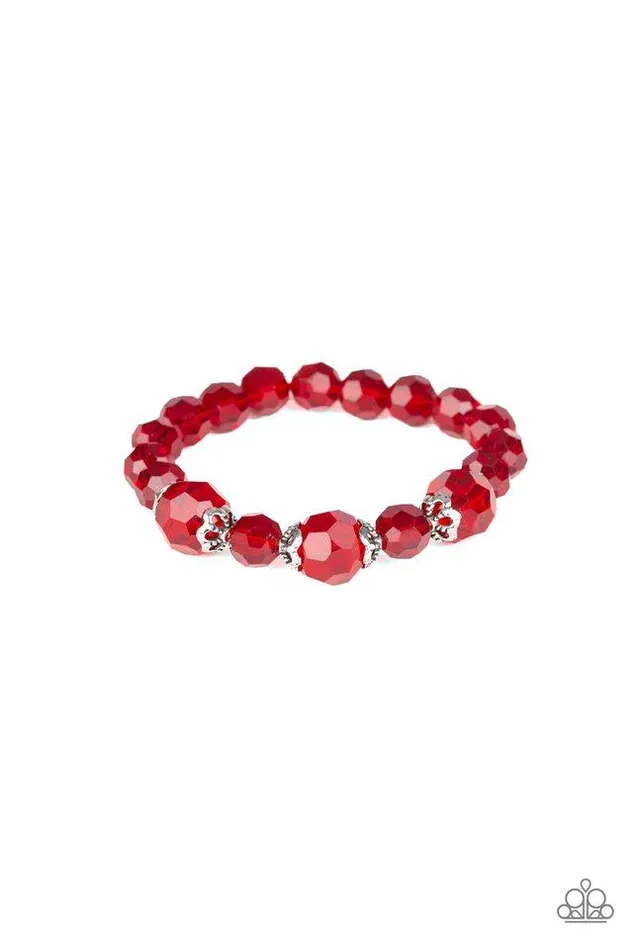 Bracelets Paparazzi Bracelet Crystal Collision Red Paparazzi Jewelry