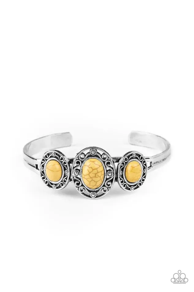 Bracelets Paparazzi Bracelet Stone Sage Yellow Paparazzi Jewelry
