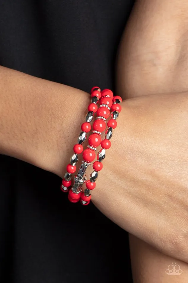 Bracelets Paparazzi Jewelry Paparazzi Bracelet Colorfully Coiled Red Bracelets Paparazzi Jewelry Paparazzi Bracelet Colorfully Coiled Red