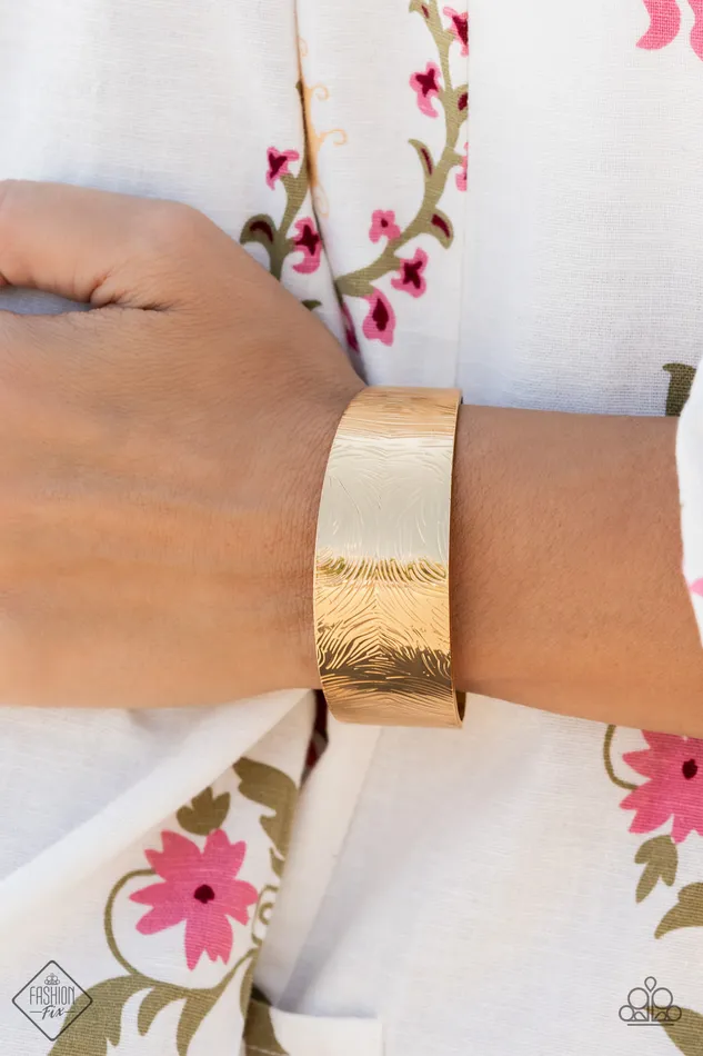 Bracelets Paparazzi Jewelry Paparazzi Bracelet Coolly Curved Gold