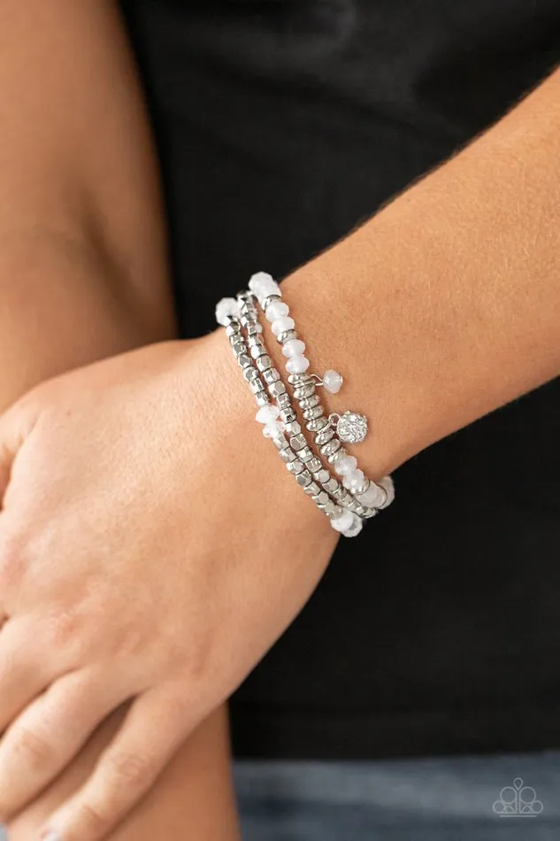 Bracelets Paparazzi Jewelry Paparazzi Bracelet Glacial Glimmer White