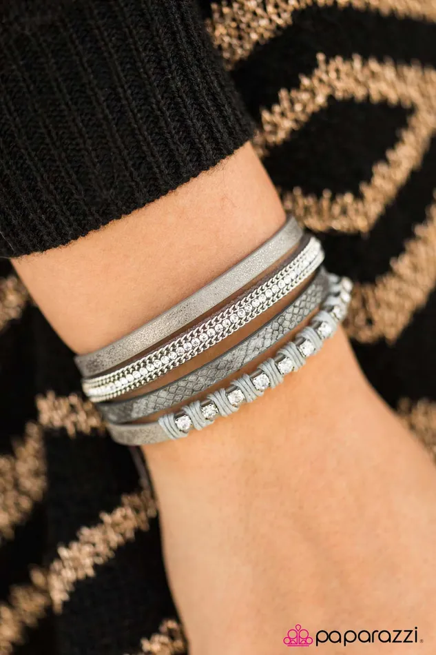 Bracelets Paparazzi Jewelry Paparazzi Bracelet Glam Jam Silver