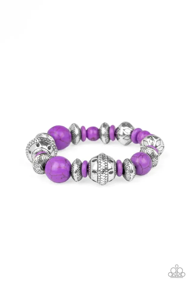 Bracelets Paparazzi Jewelry Paparazzi Bracelet Majestic Masonry Purple