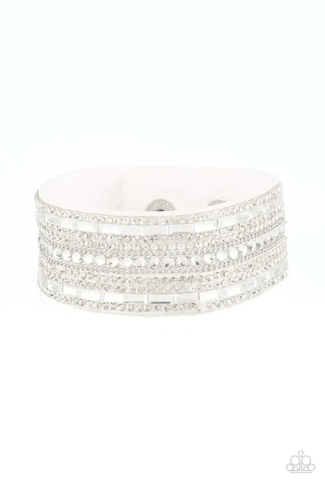 Bracelets Paparazzi Jewelry Paparazzi Bracelet Rebel Radiance White