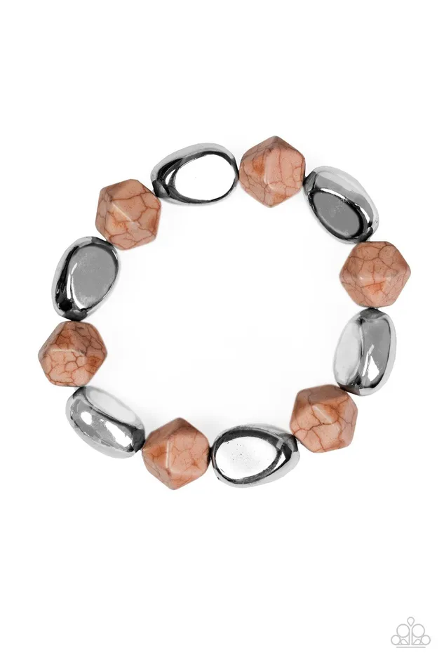 Bracelets Paparazzi Jewelry Paparazzi Bracelet Rock Candy Canyons Brown