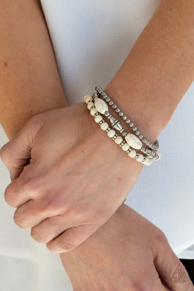 Bracelets Paparazzi Jewelry Paparazzi Bracelet Sahara Sanctuary White