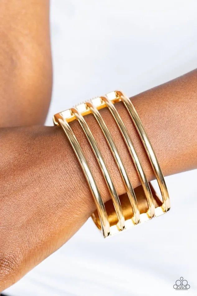 Bracelets Paparazzi Jewelry Paparazzi Bracelet Wayward Warrior Gold