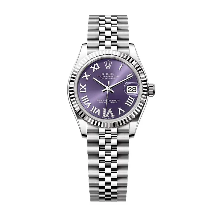 Bracelets Rolex Rolex Datejust 31mm Ref 2782740026 Aubergine Purple Roman Diamond Dial Stainless Steel Jubilee Bracelet Womens Watch Bracelets Rolex Rolex Datejust 31mm Ref 2782740026 Aubergine Purple Roman Diamond Dial Stainless Steel Jubilee Bracelet Womens Watch