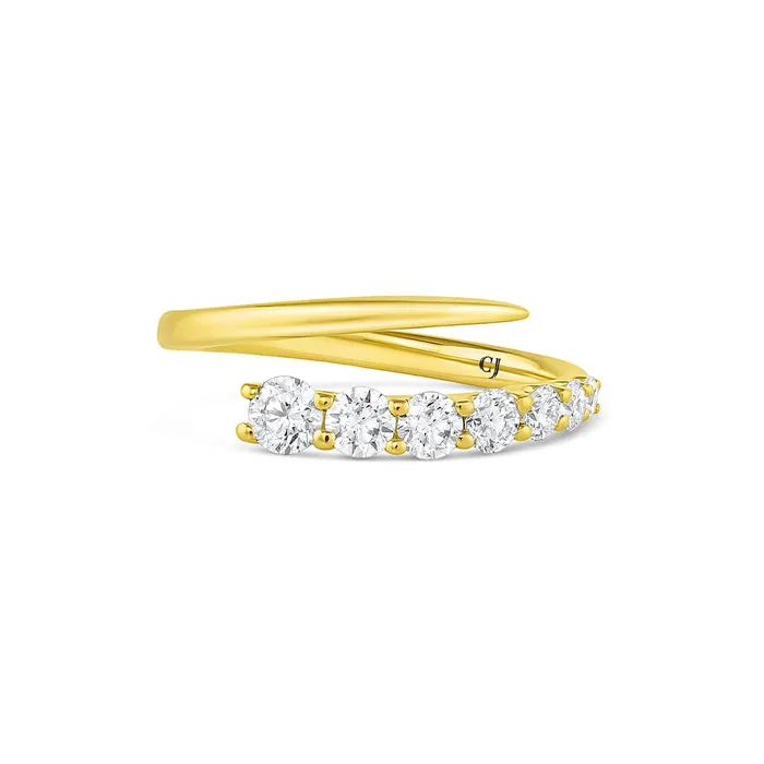 CJ Charles Jewelers Rings 18k Yellow Gold 073ctw Diamond Swirl Ring CJ Charles Jewelers Rings 18k Yellow Gold 073ctw Diamond Swirl Ring