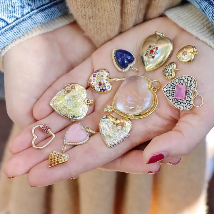 Croghans 14K Gold Engraved Heart Locket Pendant Necklaces