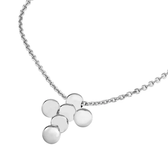 Croghans 14K White Gold Beaded Mini Cross Pendant Necklace Necklaces