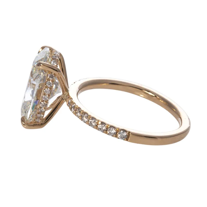 Croghans 475ct Oval Diamond Solitaire Pav 14K Yellow Gold Engagement Ring Rings