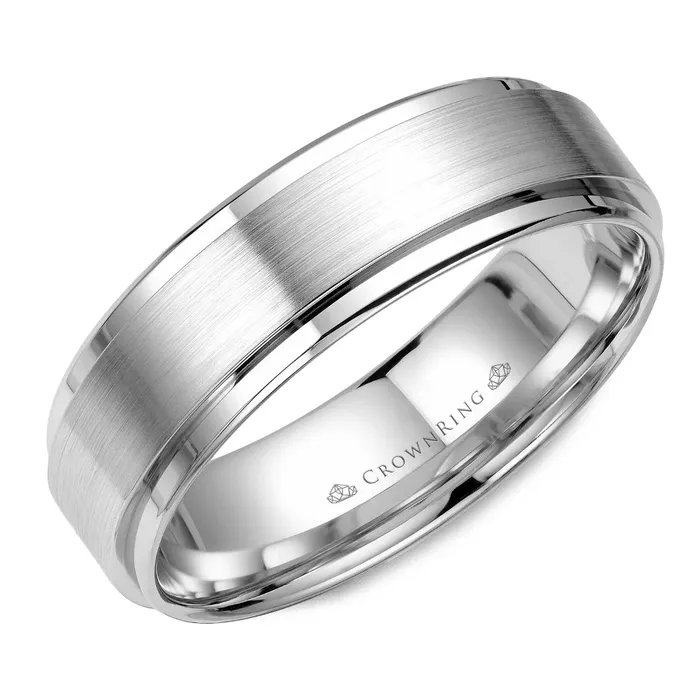 CrownRing 14K White Gold Wedding Band Rings