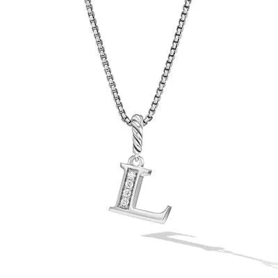 David Yurman David Yurman 8mm Pave Initial L Necklace Necklaces