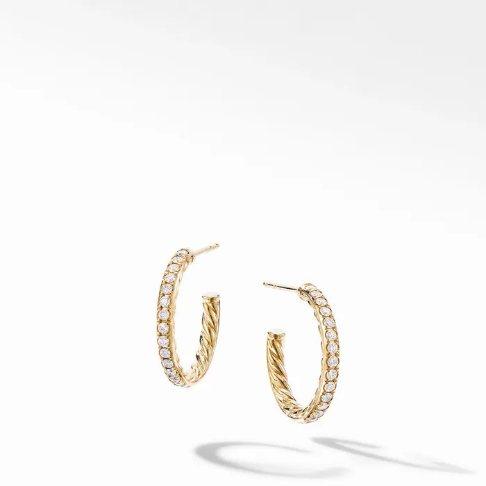 David Yurman Earrings David Yurman XSmall Diamond Hoop Earrings