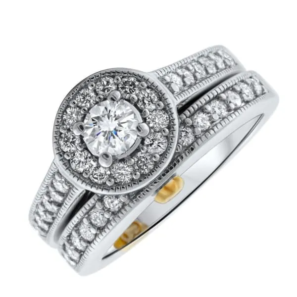 Diamond Engagement Ring And Wedding Band Set Set in 14K White Gold 125ct tw Round Brilliant Natural Diamonds Diamond Source NYC Rings