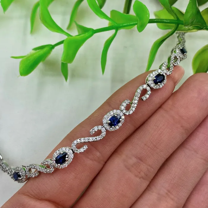 Diamond Source NYC 14kt White Gold Diamond And Sapphire Necklace With 300ct Diamonds NEC171997 Necklaces