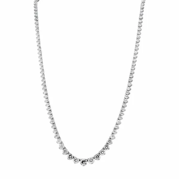 Diamond Source NYC Necklaces 14kt White Gold Graduated Tennis Necklace With 1100ct Diamonds NE44350
