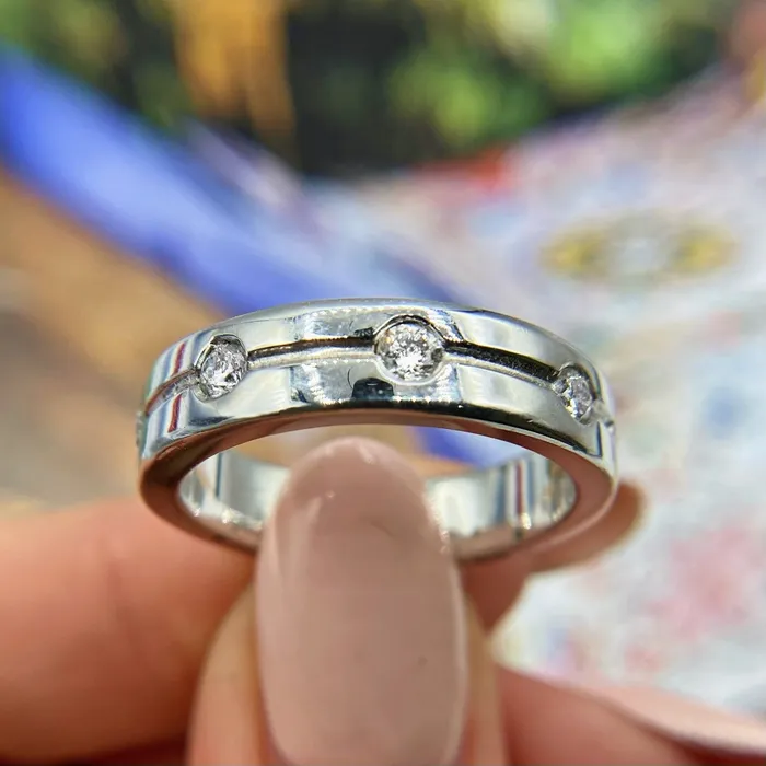 Diamond Source NYC Rings 14k White Gold Diamond Band features 075ct BA17320