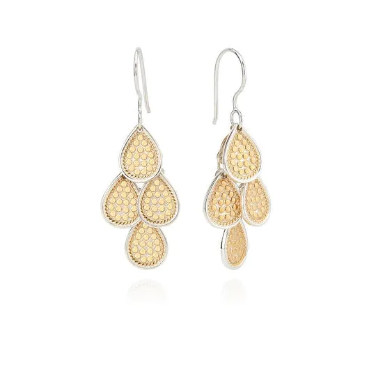 Earrings Anna Beck Anna Beck Divided Disc Chandelier Earrings Gold Plated