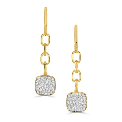 Earrings Doves 18K Yellow and White Gold Diamond Dangle Cluster Link Earrings Earrings Doves 18K Yellow and White Gold Diamond Dangle Cluster Link Earrings