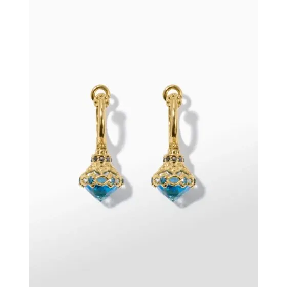 Earrings Konstantino Alexandria 18K Yellow Gold Blue Topaz Drop Earrings Konstantino Earrings Konstantino Alexandria 18K Yellow Gold Blue Topaz Drop Earrings Konstantino