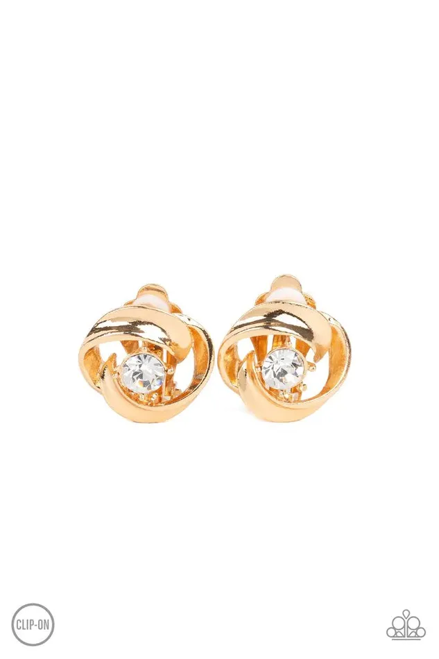 Earrings Paparazzi Earring Girl Whirl Gold Paparazzi Jewelry