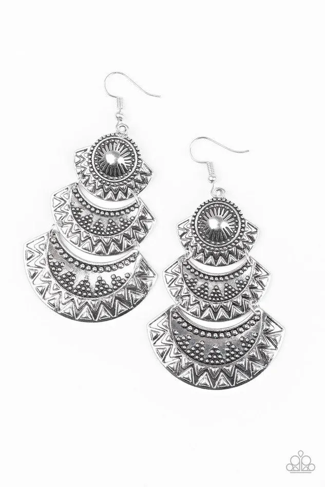 Earrings Paparazzi Earring Impressively Empress Silver Paparazzi Jewelry