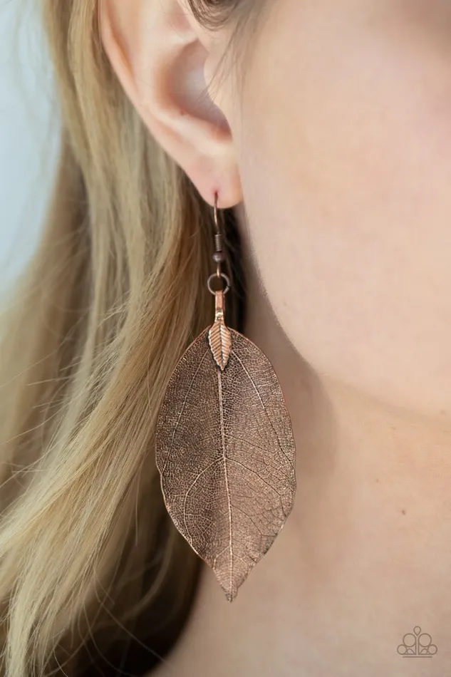 Earrings Paparazzi Earring Leafy Legacy Copper Paparazzi Jewelry