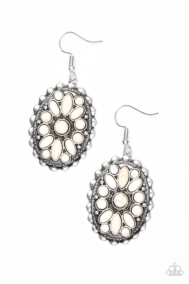 Earrings Paparazzi Earring Prairie Poppy White Paparazzi Jewelry