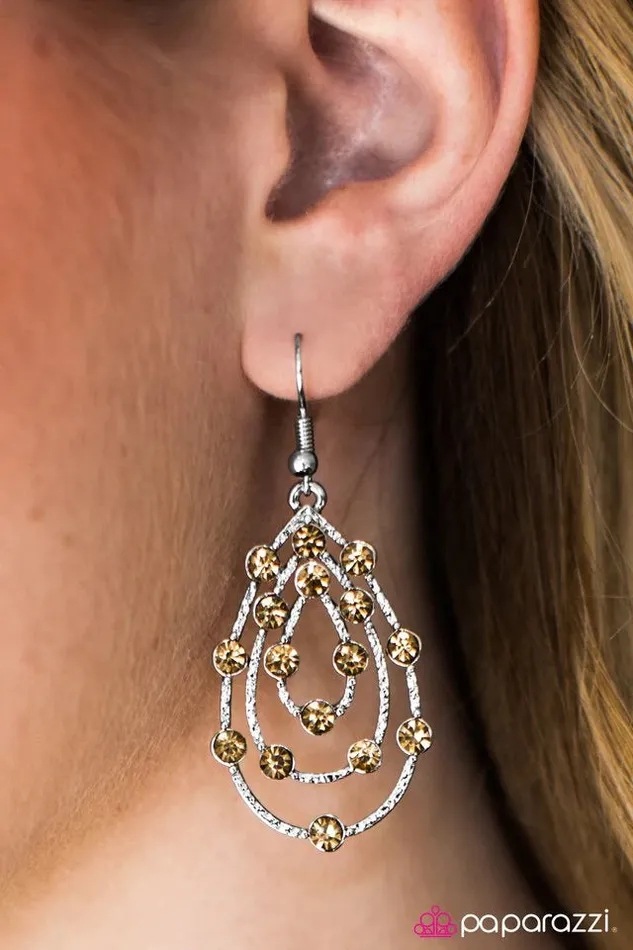 Earrings Paparazzi Earring Tempting Tempest Brown Paparazzi Jewelry