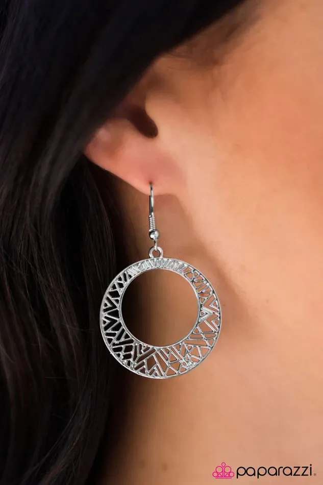 Earrings Paparazzi Earring The Rising Sun Silver Paparazzi Jewelry