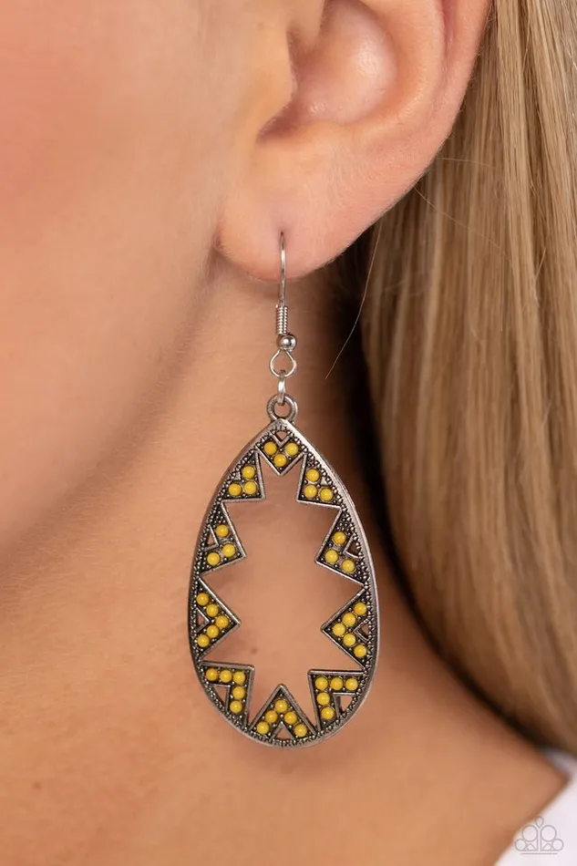 Earrings Paparazzi Earring Wildly Wonderous Yellow Paparazzi Jewelry