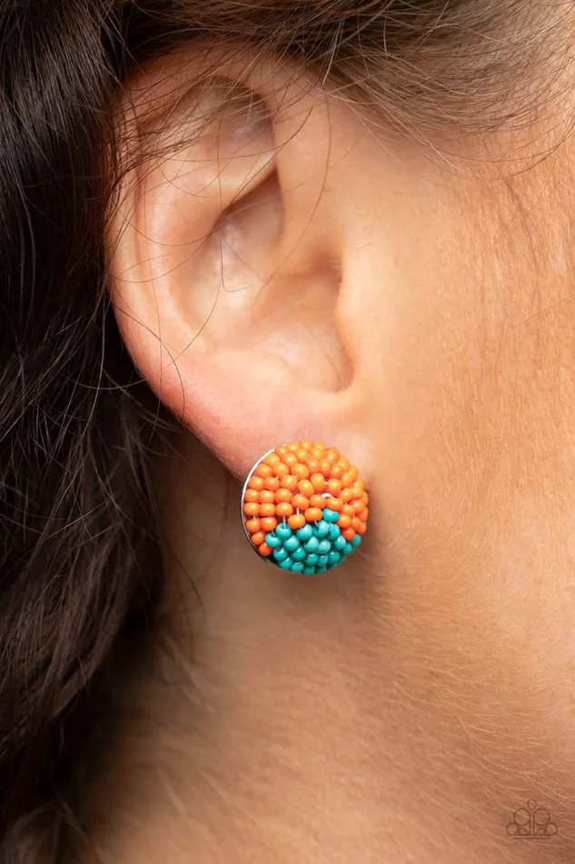 Earrings Paparazzi Jewelry Paparazzi Earring As Happy As Can BEAD Orange