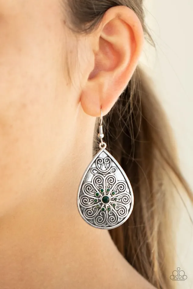 Earrings Paparazzi Jewelry Paparazzi Earring Banquet Bling Green