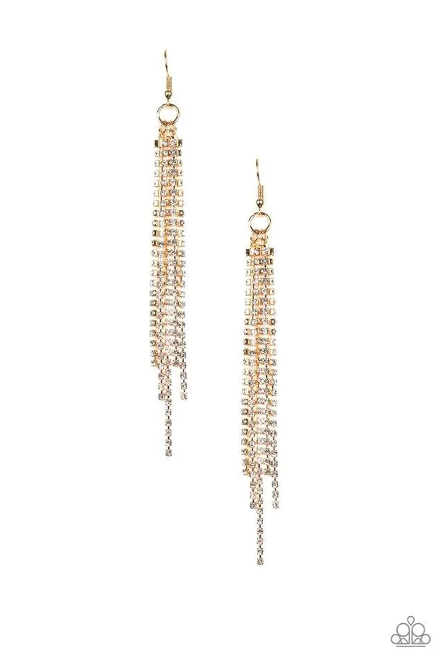 Earrings Paparazzi Jewelry Paparazzi Earring Center Stage Status Gold