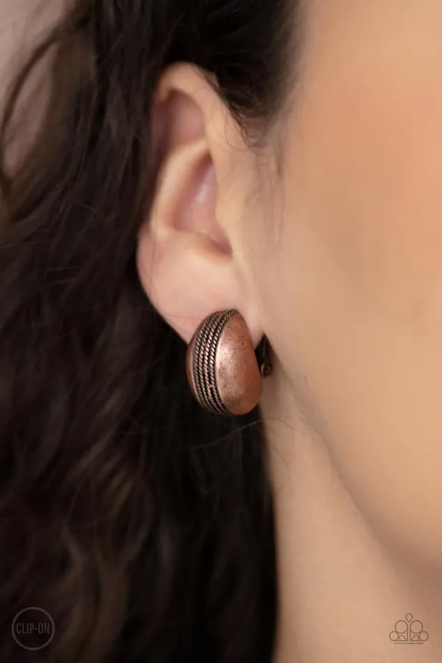 Earrings Paparazzi Jewelry Paparazzi Earring Classic Curves Copper